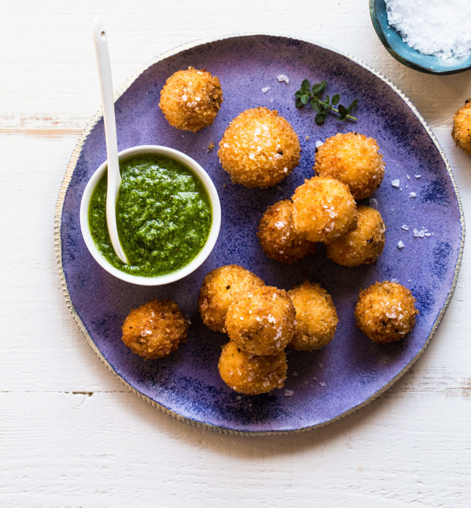 Deep Fried Goat Cheese Balls With S